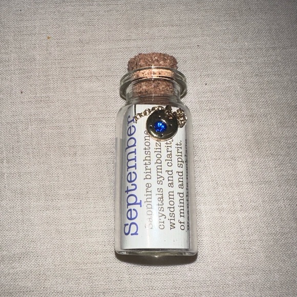 BRAND NEW - Birthstone Bottle Necklace in SEPTEMBER in SAPPHIRE. PERFECT GIFT!!! - Picture 12 of 15